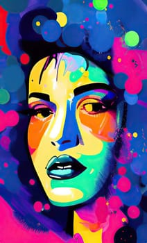 Colourful modern abstract woman face. Hand drawn digital art  illustration,Colourful modern abstract woman face. Hand drawn digital art  illustration