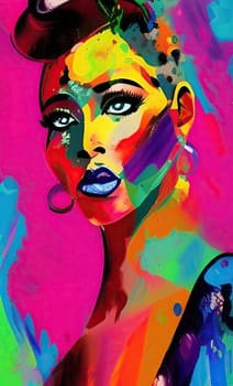 Colourful modern abstract woman face. Hand drawn digital art  illustration,Colourful modern abstract woman face. Hand drawn digital art  illustration