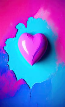 Colorful heart with paint splatters