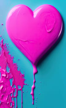 Colorful heart with paint splatters
