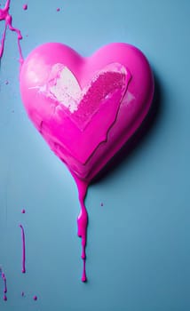 Colorful heart with paint splatters