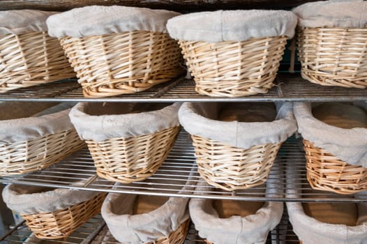 stacked banners of bread for bakery production
