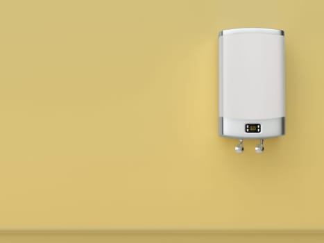 Smart storage water heater on the bathroom wall