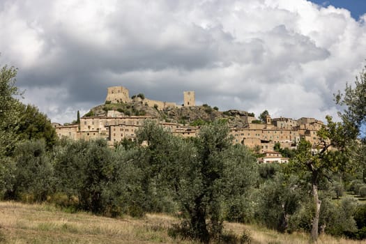 Montemassi a fortified village in the province of Grosseto. Tuscany. Italy