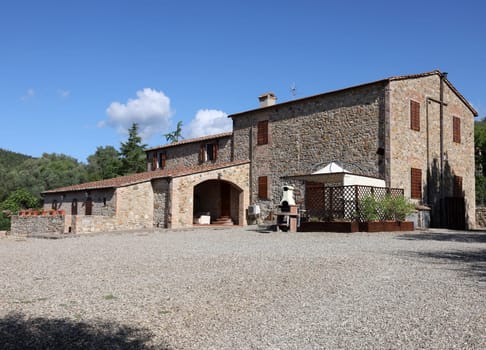 Restored old stone house in Montemassi in the province of Grosseto. Tuscany. Italy