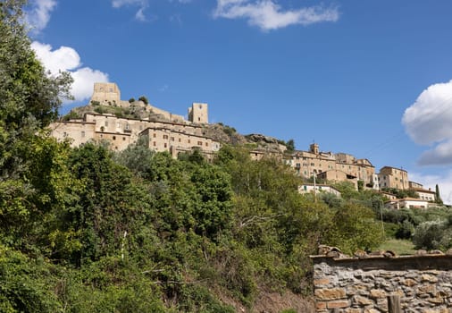 Montemassi a fortified village in the province of Grosseto. Tuscany. Italy