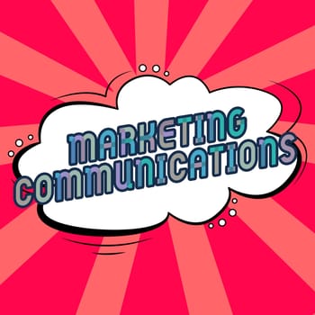 Hand writing sign Marketing Communications, Business showcase linked all forms or communication