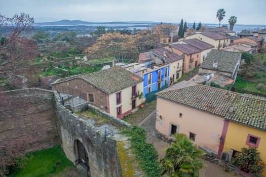 Granadilla village. Aerial view from castle. Extremadura, Caceres, Spain