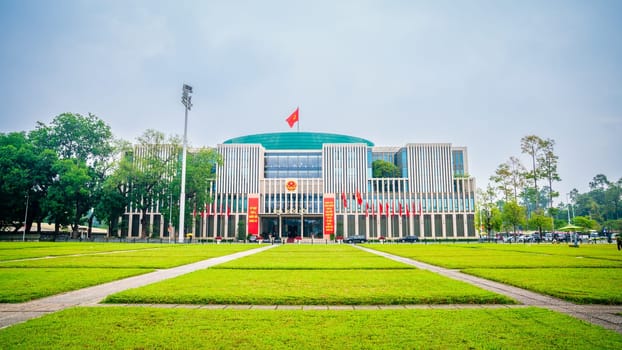 Hanoi, Vietnam, November 13, 2022: National Assembly Bulding of Vietnam housing Vietnamese parliament in the center of Hanoi.