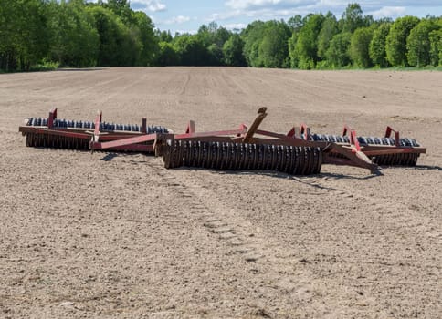 A Agricultural Roller Tool in field.