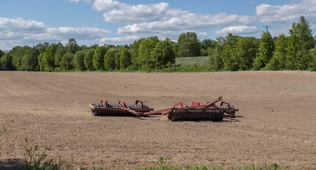 A Agricultural Roller Tool in Swedish field.