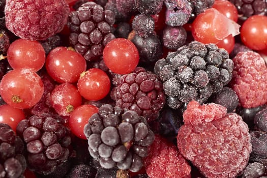 Background from many frozen berries