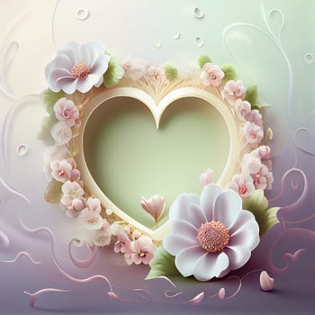 Heart with flowers, love and emotion concept, good hearted person, help and charity, generative AI