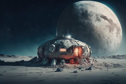 A human space base on an unknown planet created with Generative AI technology.
