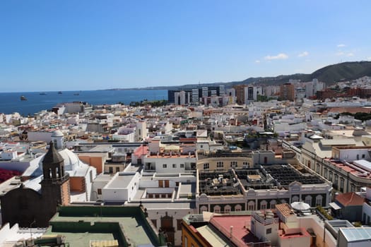 Blick vom Kirchturm der Santa Ana Kathedrale über Las Palmas, Gran Canaria, Spanien