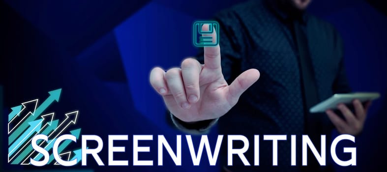 Inspiration showing sign Screenwriting, Word Written on the art and craft of writing scripts for media communication
