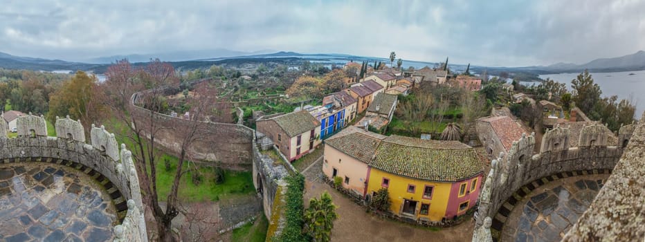 Granadilla village. Aerial view from castle. Extremadura, Caceres, Spain
