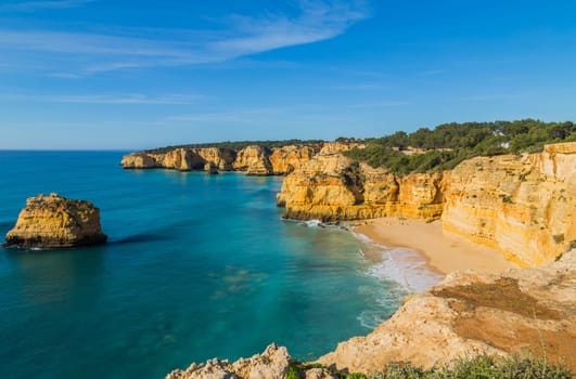 Coastal cliffs of Algarve, Lagoa, Portugal