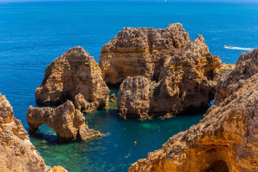 Cliffs and atlantic ocean at Ponta da Piedade, Lagos, Portugal