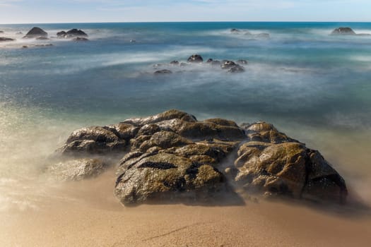 long exposure at the ocean in Povoa de Vazim, north of Portugal