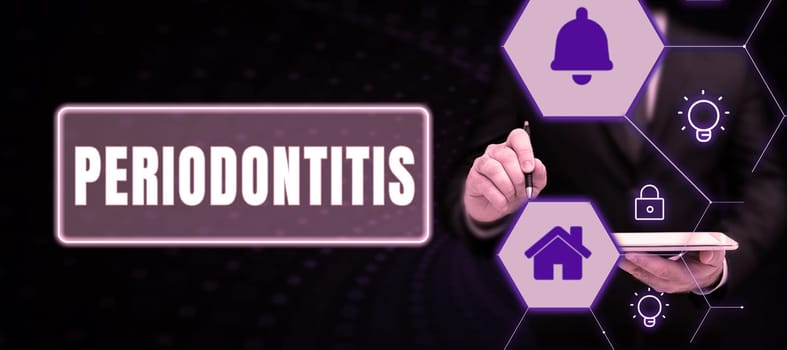 Inspiration showing sign Periodontitis, Business idea Swelling of the tissue around the teeth Shrinkage of the gums