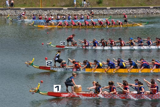 Dragon Boat Races in Montreal Canada..