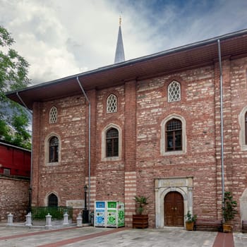 Courtyard of Arap Mosque, or Arap Camii, formerly a Roman Catholic church, suited in Karakoy neighborhood, Beyoglu district, Istanbul, Turkey