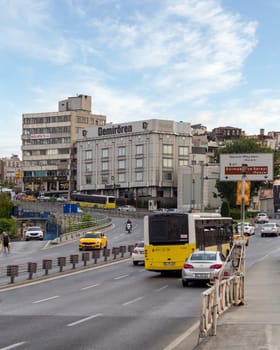 Istanbul, Turkey - August 31, 2022: Trafic at Refik Saydam Street, or Refik Saydam Caddesi, Beyoglu district