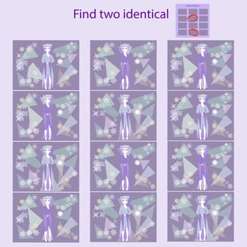 rebus for children under 10 find two identical pictures with the snow queen