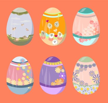 to celebrate Easter, a set of painted eggs