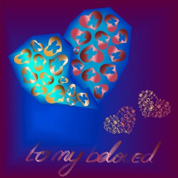 greeting card with a colored heart for valentine s day