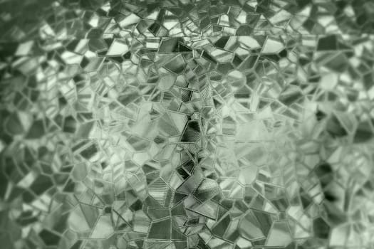 Corrugated glass green background. Abstract pattern on the surface of a window. Protective opaque film