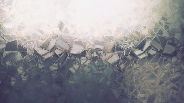 Fluted glass with backlight. Beautiful multicolored refraction of light. Abstract background. Self-adhesive film. Ribbed glass surface. Embossed glass background.