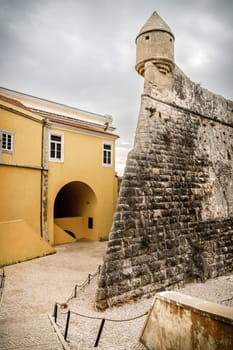 Corner turret of the Citadel of Cascais in Portugal