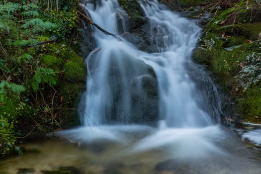 River waterfall in the portuguese national park of Geres, in the north of the country