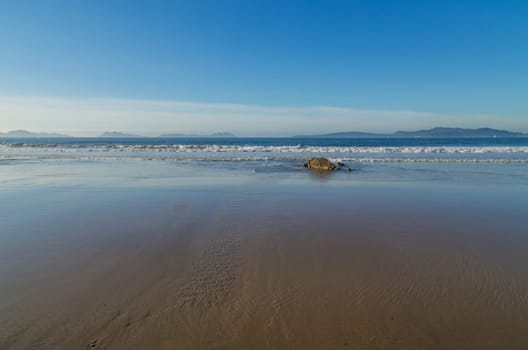 Morning winter day in Samil beach, Vigo. Spain