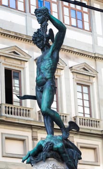 Florence - Italy - Perseus with the Head of Medusa, bronze sculpture made by Benvenuto Cellini, 1554