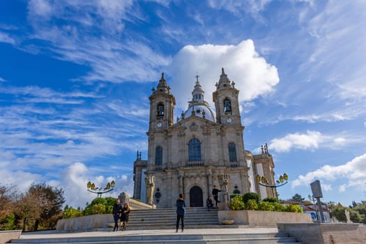 Braga, Portugal - November 1, 2022: Sanctuary of Our Lady of Sameiro is a Marian sanctuary located in Braga, Portugal.