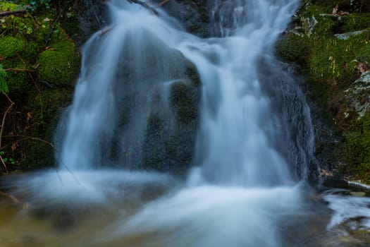 River waterfall in the portuguese national park of Geres, in the north of the country