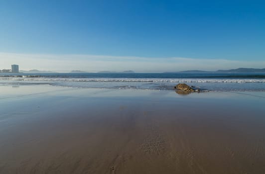Morning winter day in Samil beach, Vigo. Spain