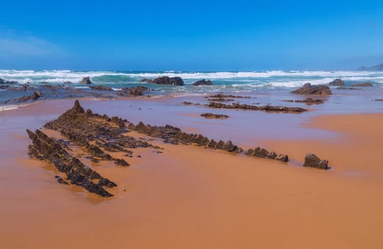 Beautiful empty beach in Alentejo, Portugal