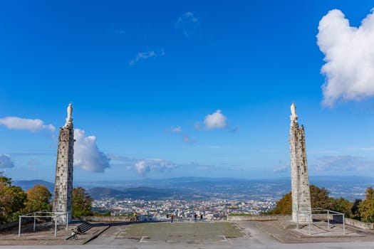 Braga, Portugal - November 1, 2022: View of Braga city from Sameiro sanctuary Portugal