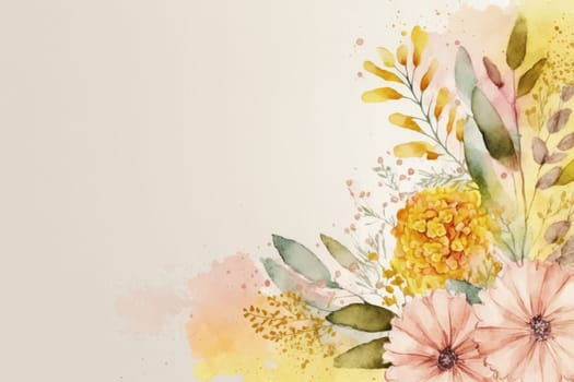A spring background with pastel-coloured flowers is a natural work of art that showcases the beauty and joy of the season. The soft colour palette, from pale pink to light yellow, creates a sense of calm and serenity in any space. The delicate and elegant flowers add a touch of elegance and sophistication to the background, while the overall ambience is fresh and vibrant. This background is perfect for adding a touch of spring to any design project, whether it's for an advertisement, a website, or to decorate a bedroom.