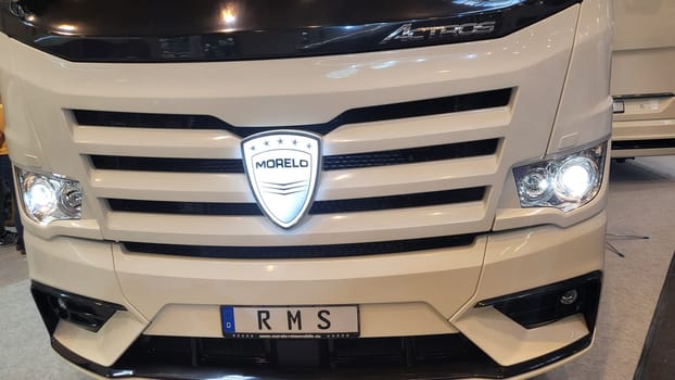 .Essen, Nrw, Germany - February 22, 2023:.Motorhomes at an exhibition for camping and travel in the city of Essen