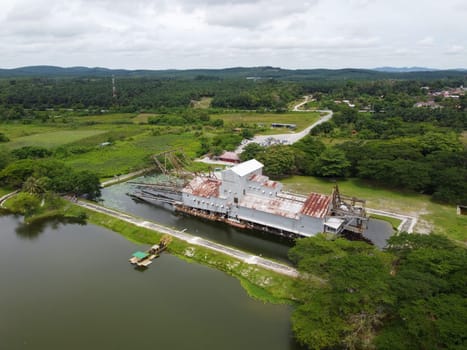 Kampar, Perak, Malaysia - May 03 2022: Tanjung Tualang Tin Dredge No. 5 is a former tin mining dredge in Batu Gajah