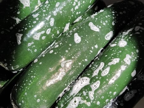 Soapy cucumbers. Thoroughly wash vegetables with foam and water. Prevention of infectious diseases. Obsessive-compulsive syndrome. White foam.