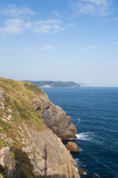 Cape santa catalina cliffs landscape, Spain. Gulf of biscay. Spanish landscape