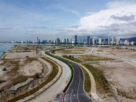 Gurney, Penang, Malaysia - Jun 12 2022: Aerial view Andaman Island in development