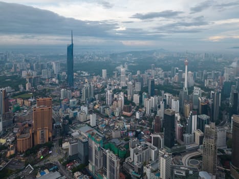 Bukit Bintang, Kuala Lumpur, Malaysia - Dec 02 2022: Merdeka 118 tower providing a unique and unforgettable perspective on these iconic structures.