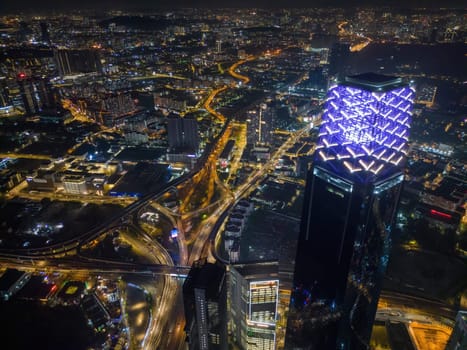 Bukit Bintang, Kuala Lumpur, Malaysia - Nov 29 2022: TRX 106 tower provide breathtaking views of the city at night